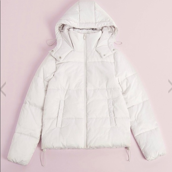WHITE PUFFER JACKET XS - Picture 2 of 7